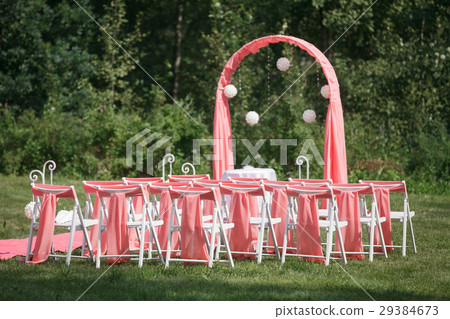 Wedding registration beautiful in nature. White 29384673