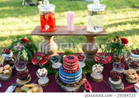 Wedding in the forest. cake with berries 29384725