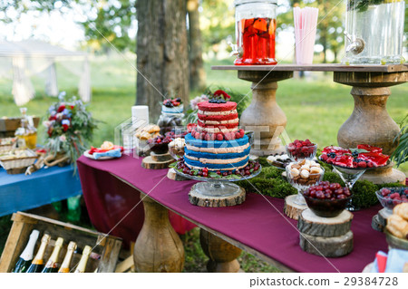 Wedding in the forest. cake with berries Wedding in the forest. cake with berries 29384728