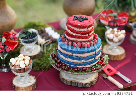 Wedding in the forest. cake with berries Wedding in the forest. cake with berries 29384731