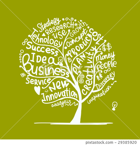 Business idea tree, sketch for your design Business idea tree, sketch for your design 29385920