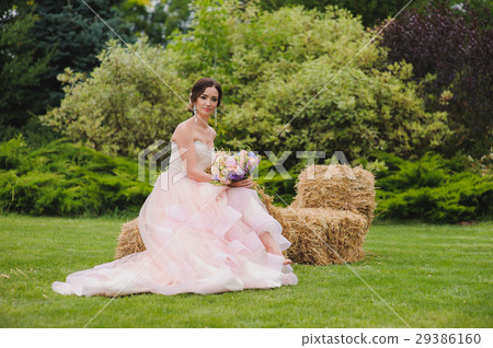 Portrait of a beautiful bride in park Portrait of a beautiful bride in park 29386160
