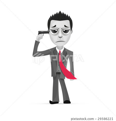 Businessman committing suicide. 29386221