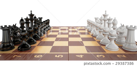 Chess - start the party, 3D rendering Chess - start the party, 3D rendering 29387386