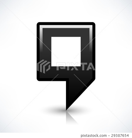 Black blank map pin sign square location icon 29387654