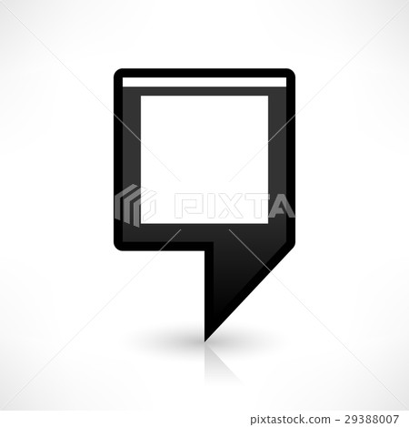 Flat map pin icon black location square sign 29388007