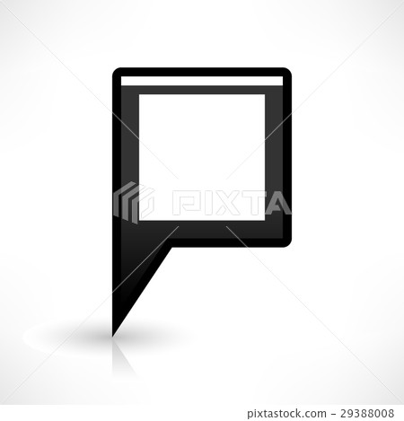 Flat map pin icon black location square sign 29388008