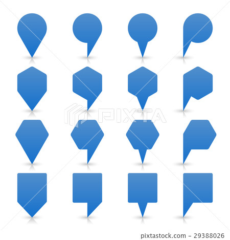 Blue map pin sign flat location icon web button Blue map pin sign flat location icon web button 29388026