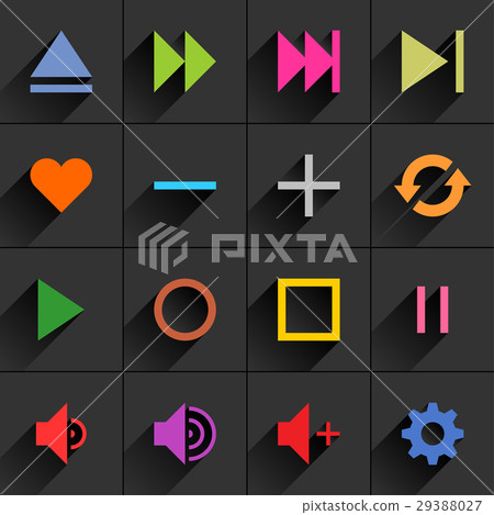 Color media control sign flat icon Color media control sign flat icon 29388027