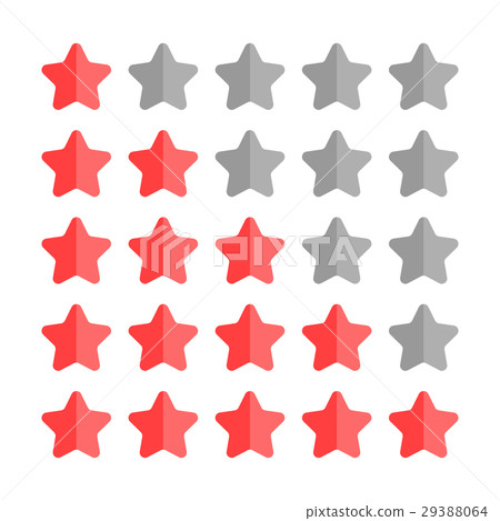 5 star rating set. Simple rounded shapes in grey 5 star rating set. Simple rounded shapes in grey 29388064