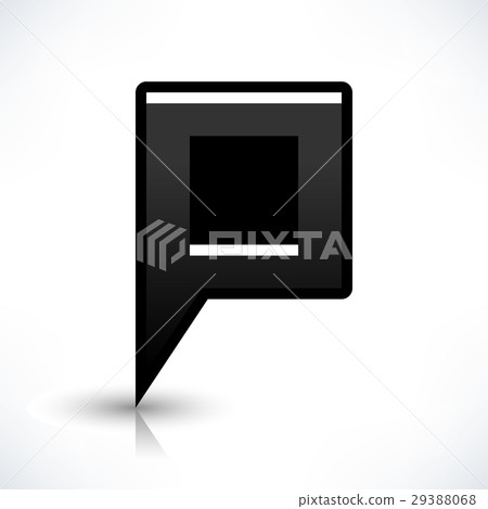 Flat map pin icon black location square sign 29388068