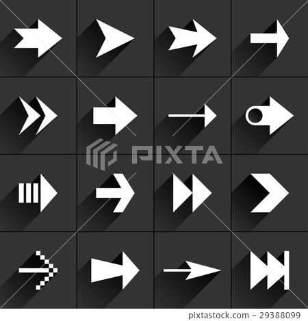 White arrow icon on black 29388099