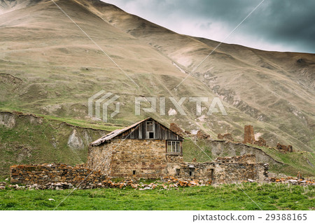 Old Abandoned Village With Dilapidated Ruined 29388165