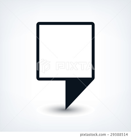 Black blank map pin flat location sign square icon Black blank map pin flat location sign square icon 29388514
