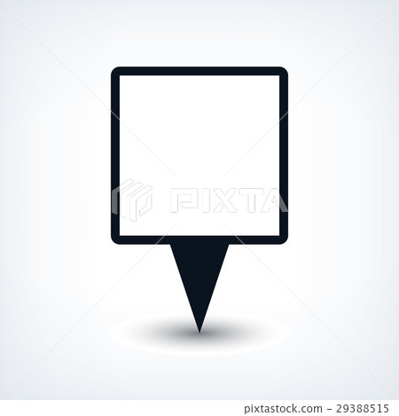 Black blank map pin flat location sign square icon - Stock Illustration ...