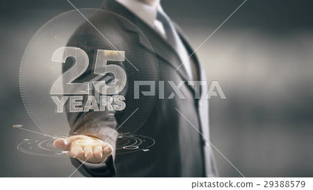Twenty Five 25 Year Businessman Holding in Hand 29388579