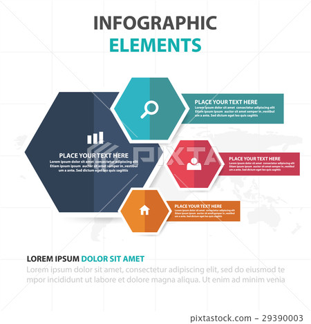 colorful hexagon business Infographics elements - Stock Illustration ...