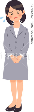 A woman depressed in a gray suit A woman depressed in a gray suit 29390249