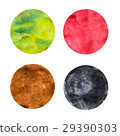 Abstract colorful watercolor painting circle set 29390303