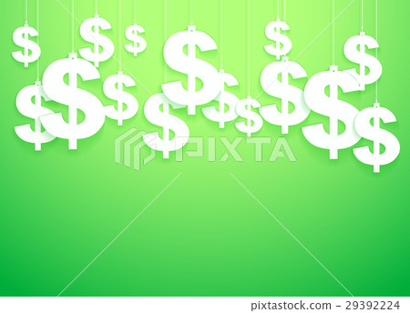 Hung symbols Dollar.  Illustration. 29392224
