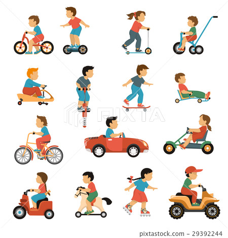 Kids Transport Icons Set 29392244