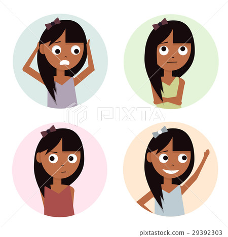 Girls set illustration isolated on white 29392303