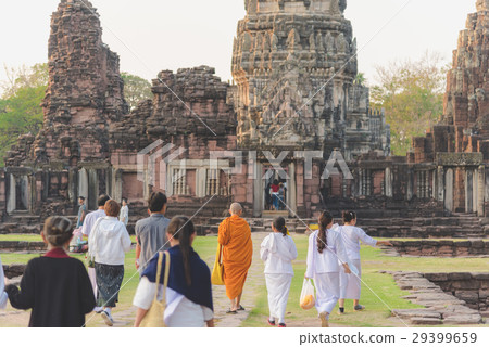 Tourists in Phimai Historical Park. 29399659