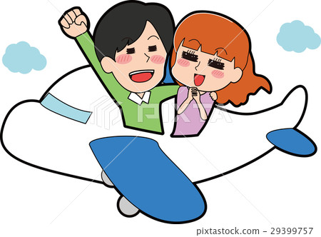 乘坐飛機的夫婦的例證 29399757