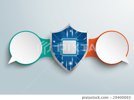 2 Speech Bubbles Chain Digital Protection Shield 2 Speech Bubbles Chain Digital Protection Shield 29400083