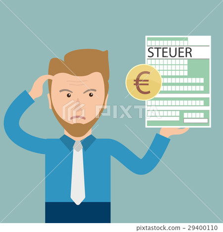 Cartoon Angry Businessman Steuer Euro 29400110
