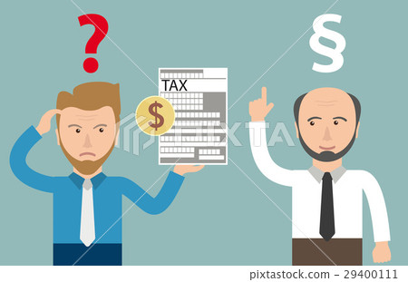 Cartoon Businessman Tax Accountant Paragraph 29400111