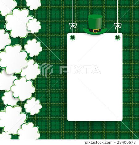 St Patricks Day Vintage Shamrocks Board Tartan 29400678