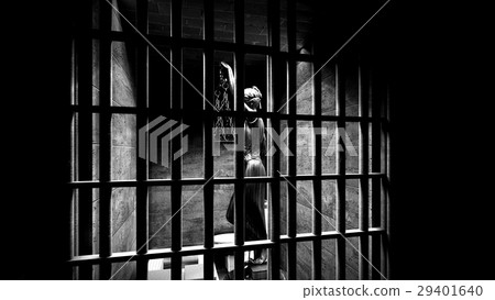 Prison bars and a hallway 3d rendering Prison bars and a hallway 3d rendering 29401640