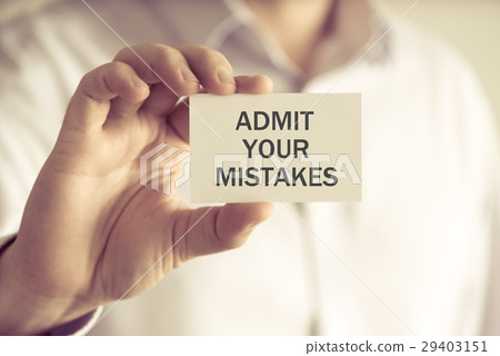 ADMIT YOUR MISTAKES message card ADMIT YOUR MISTAKES message card 29403151