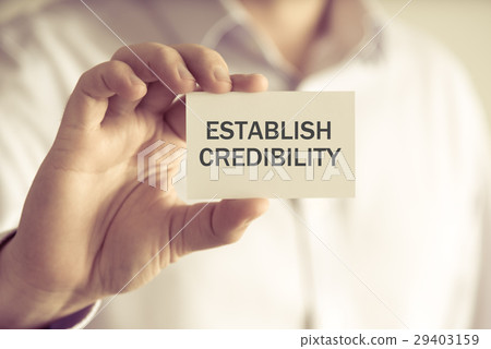 ESTABLISH CREDIBILITY message card ESTABLISH CREDIBILITY message card 29403159