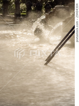 Bathing in Hot springs pool Bathing in Hot springs pool 29404304