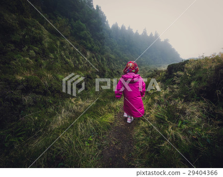 Girl on a mountain trail Girl on a mountain trail 29404366