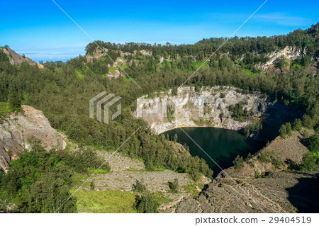 Crater with black lake Crater with black lake 29404519