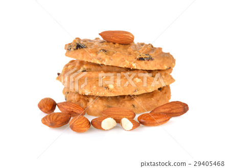 cookies chocolate chip and almond on white cookies chocolate chip and almond on white 29405468