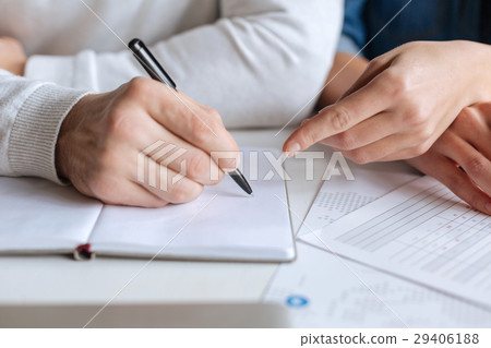 Close up of a pen being used for writing Close up of a pen being used for writing 29406188
