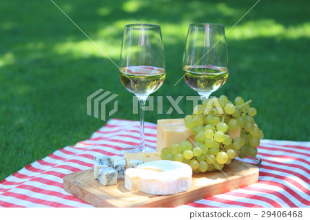 Cheese, grapes and white wine Cheese, grapes and white wine 29406468