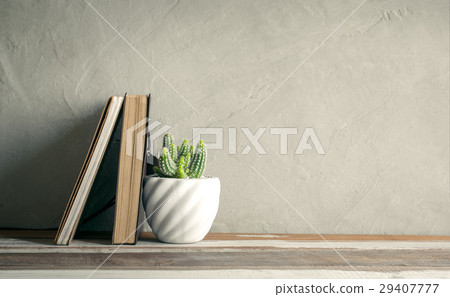 cactus flower with notebook on wood table modern cactus flower with notebook on wood table modern 29407777