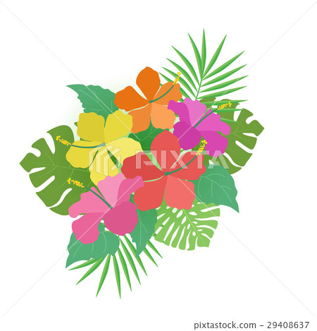 Background with tropical flowers 29408637