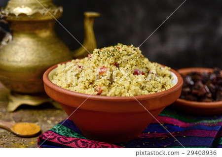 tabbouleh on a set table 29408936