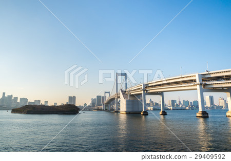 Rainbow Bridge and the streets of Tokyo Dusk taken in January 2017 29409592