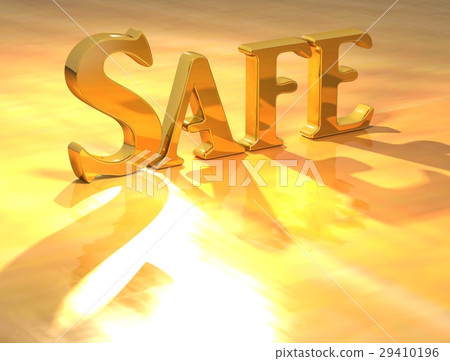 3D Safe Gold text 29410196