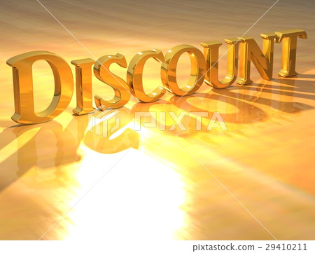 3D Discount Gold text 29410211