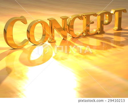 3D Concept Gold text 29410213