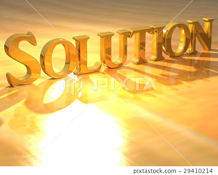 3D Solution Gold text 29410214