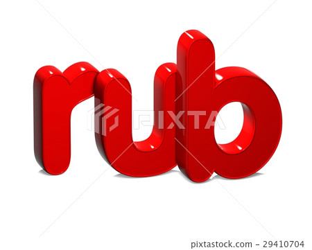 3D Currency RUB over white background. 29410704